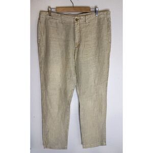 J. McLaughlin Mens Linen Pants Size 36 Beige Quiet Luxury Trousers